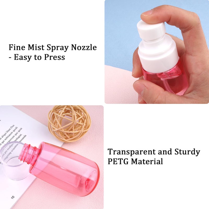 Cosywell Travel Size Spray Bottle TSA Approved 2oz 60ml 3 Pack Leak Proof Fine Mist Spray Bottles Empty Plastic Refillable Mist Sprayer for Perfume Essential Oils Toners Rose Water Cosmetics (3Pink) - Image 5